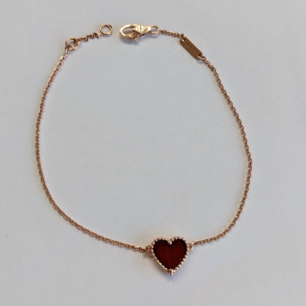 18k Rose Gold Carnelian Sweet Heart Bracelet